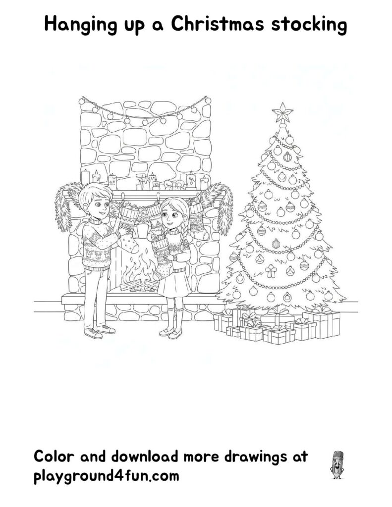 Hanging up a Christmas stocking