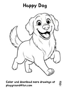 Coloring pages: Happy Dog pdf