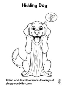 Coloring pages: Hidding Dog pdf