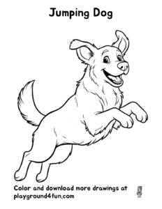 Coloring pages: Jumping Dog pdf