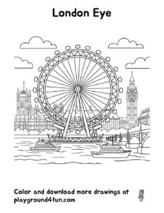 Coloring pages: London Eye pdf