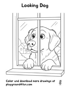 Coloring pages: Looking Dog pdf