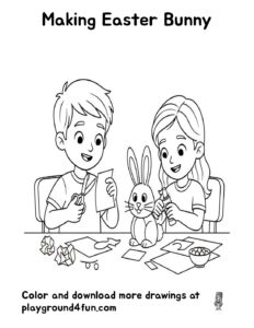 Coloring pages: Making Easter Bunny pdf