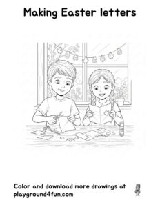 Coloring pages: Making Easter letters pdf