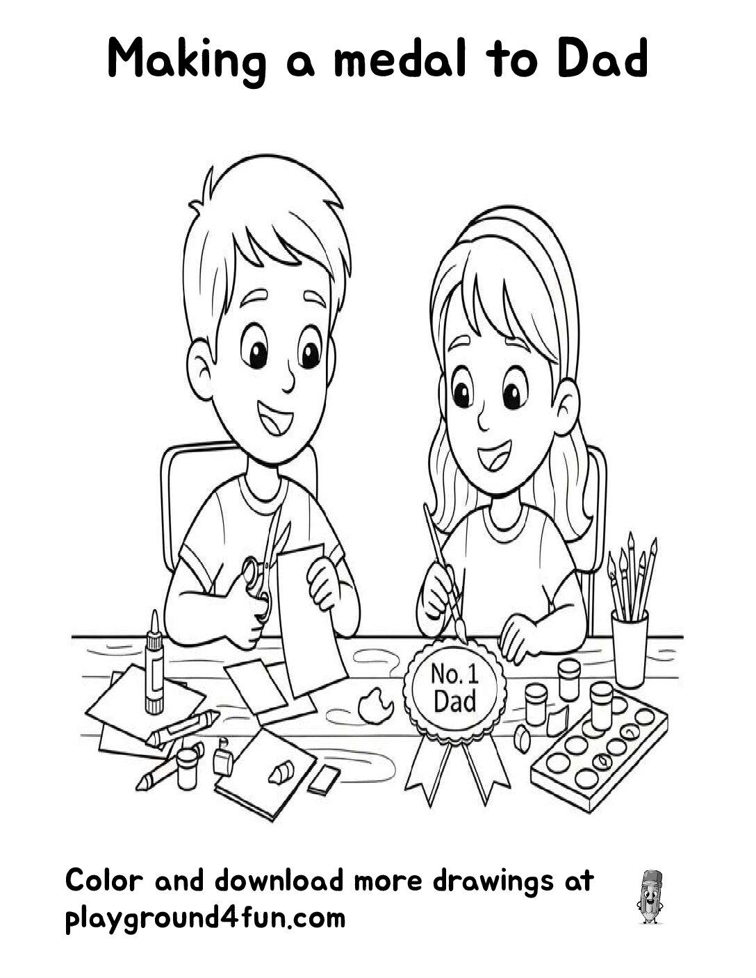 Making a medal to Dad