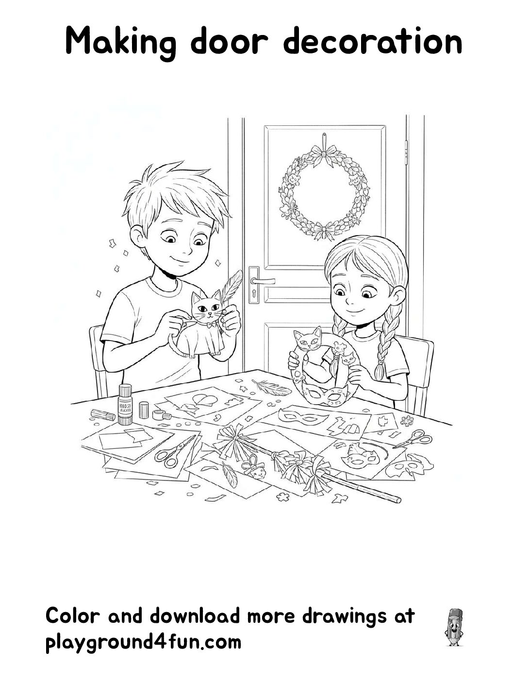 Making door decoration