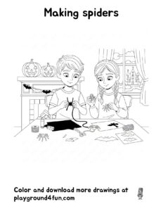 Coloring pages: Making spiders pdf