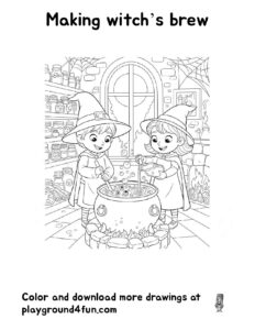 Coloring pages: Making witchs brew pdf
