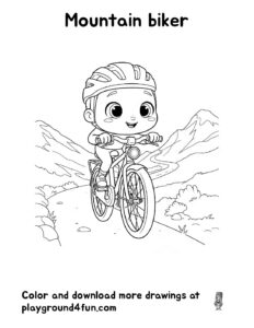 Coloring pages: Mountain biker pdf
