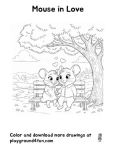 Coloring pages: Mouse in Love pdf