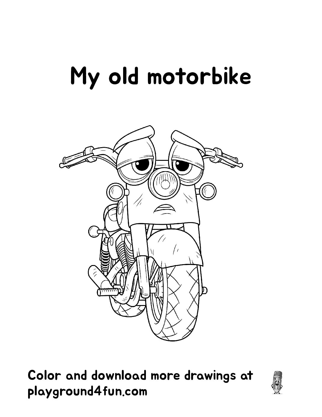 Coloring pages: My old motorbike pdf