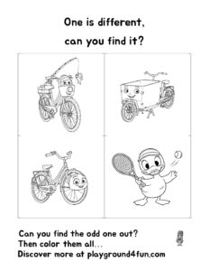 Coloring pages: One is different can you find it 14 pdf