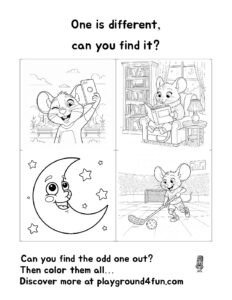 Coloring pages: One is different can you find it 21 pdf