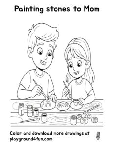 Painting stones to Mom