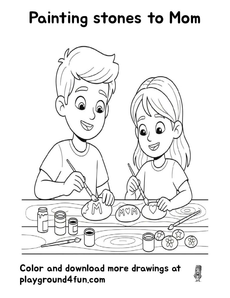 Painting stones to Mom