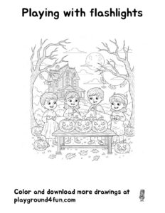 Coloring pages: Playing with flashlight pdf