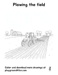 Coloring pages: Plowing the field pdf