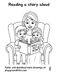 Reading a story aloud for Mom