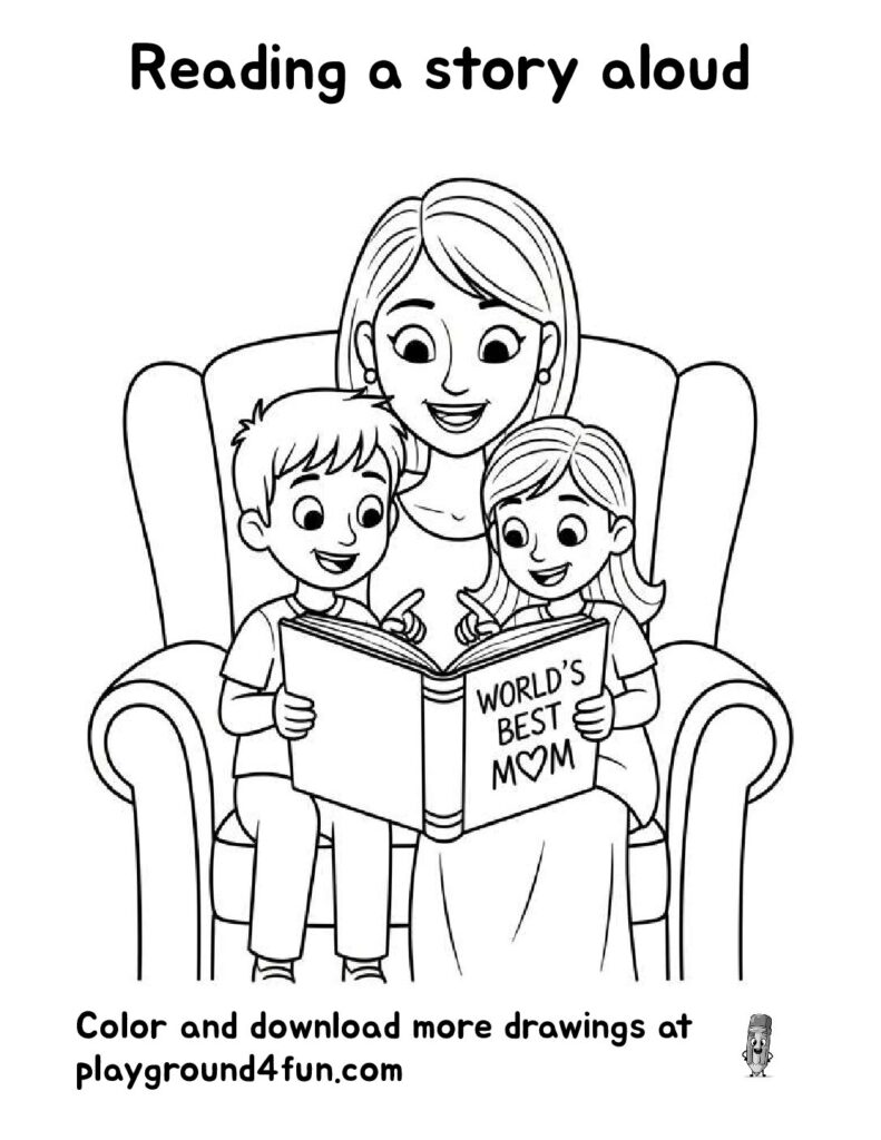 Reading a story aloud for Mom
