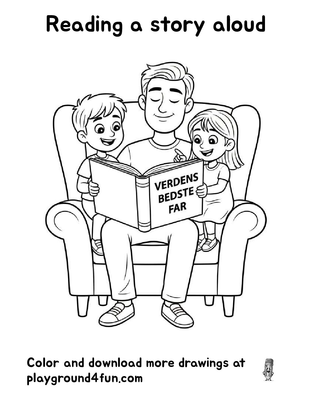 Reading a story aloud for Dad