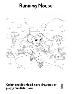 Coloring pages: Running Mouse pdf