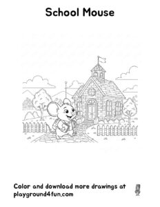 Coloring pages: School Mouse pdf