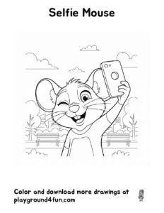 Coloring pages: Selfie Mouse pdf