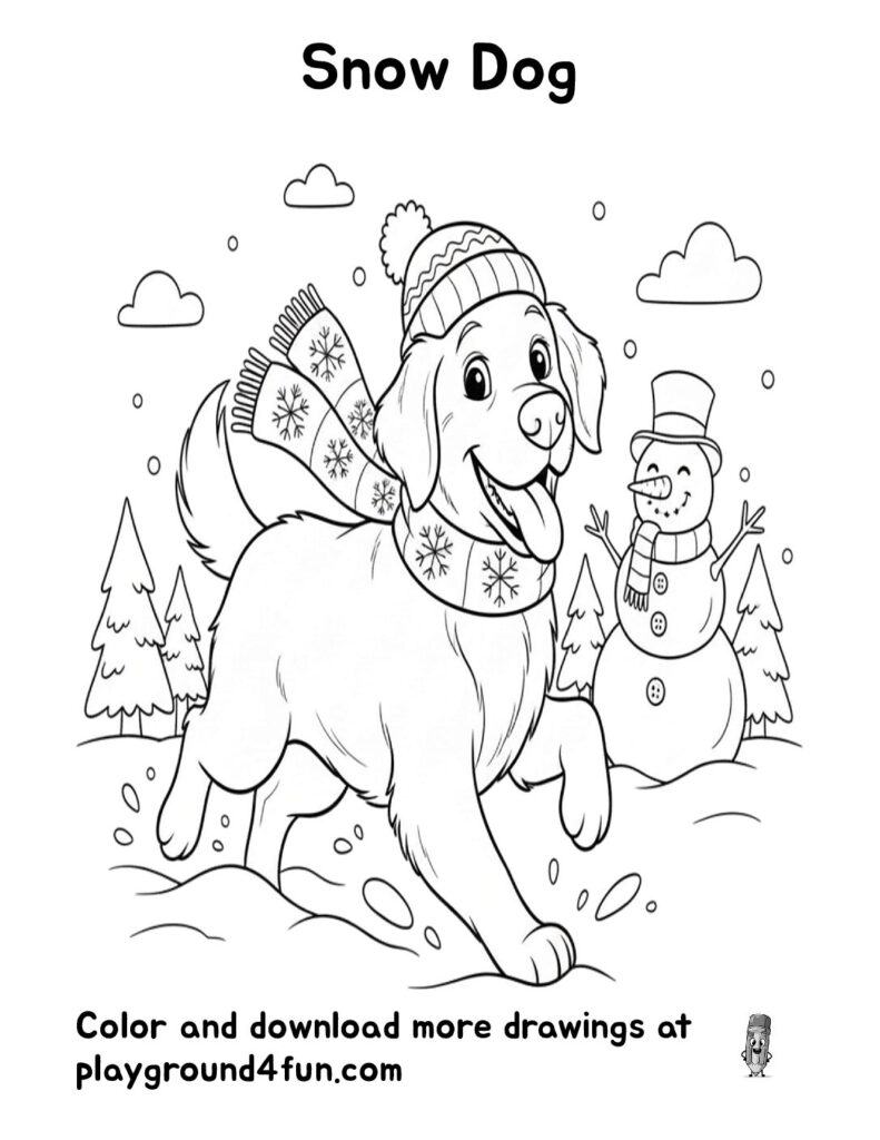 Snow Dog Coloring Pages