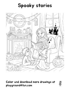 Coloring pages: Spooky stories pdf