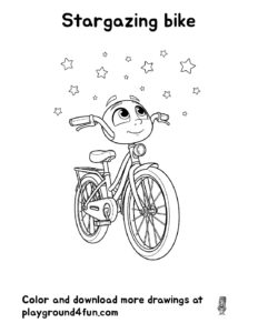 Coloring pages: Stargazing bike pdf