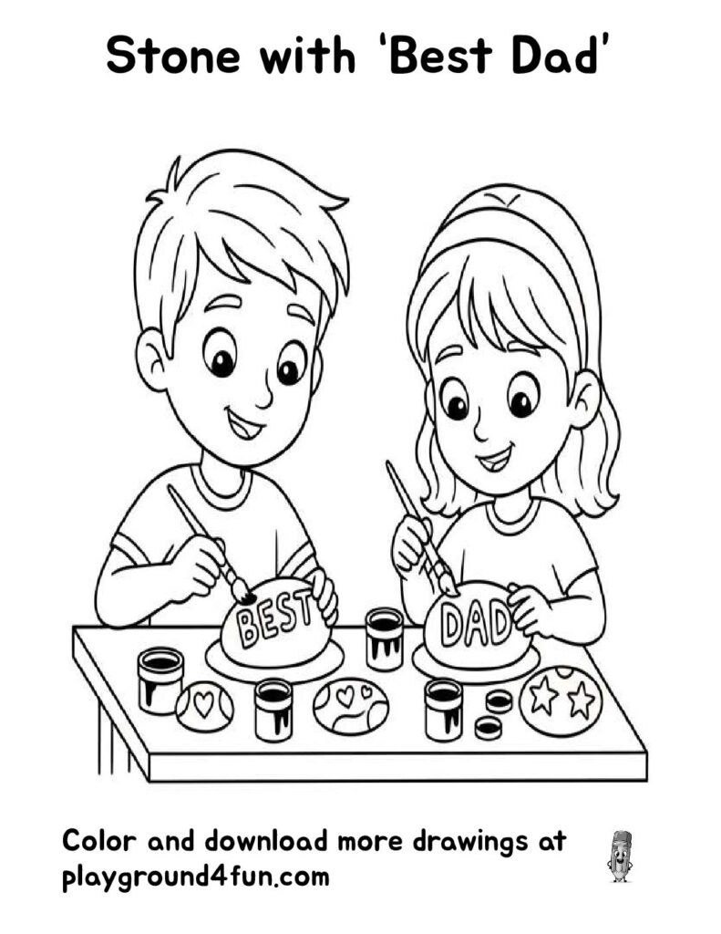 Stone with “Best Dad”