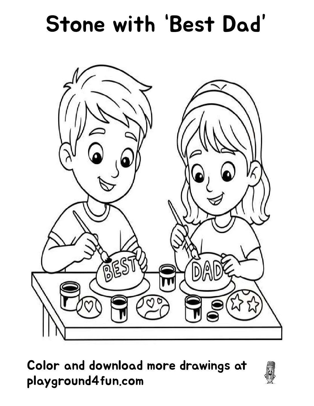 Stone with “Best Dad”