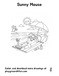 Coloring pages: Sunny Mouse pdf