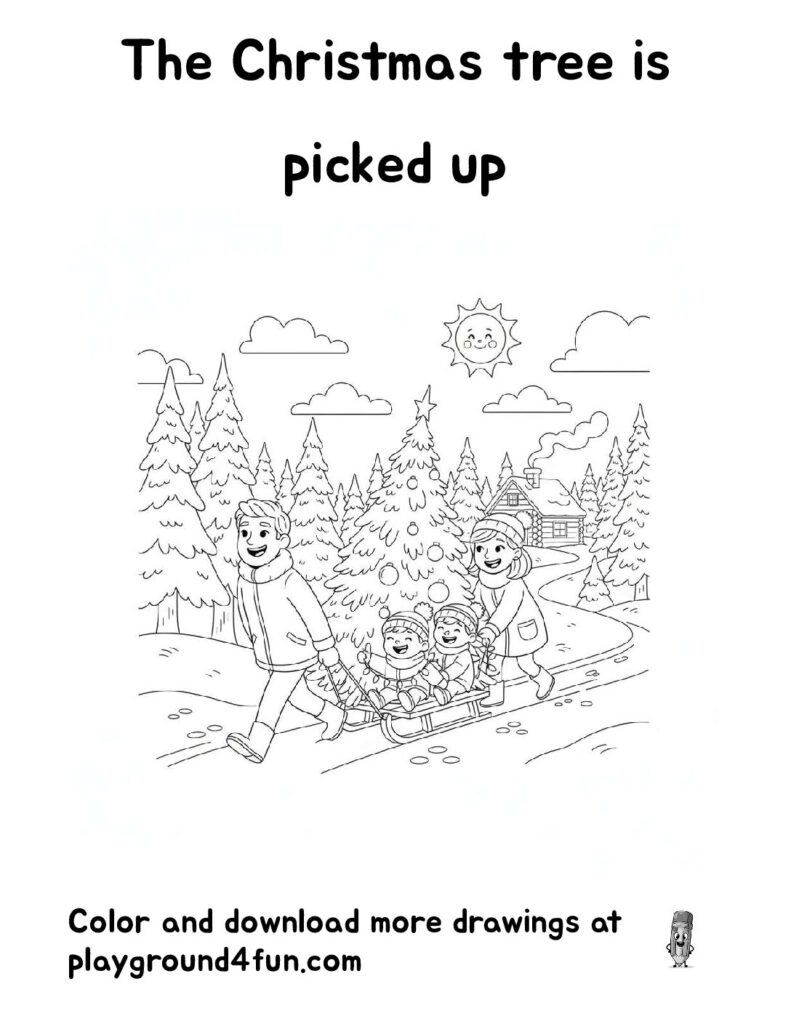 The Christmas tree is picked up