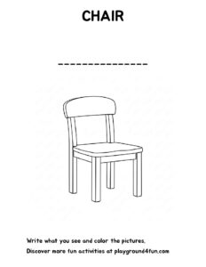 Coloring pages: The first words CHAIR pdf