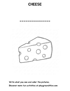 Coloring pages: The first words CHEESE pdf