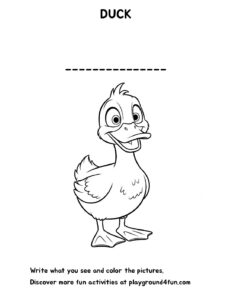 Coloring pages: The first words DUCK pdf