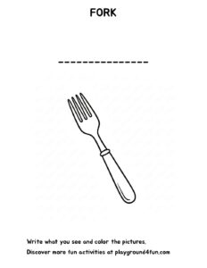 Coloring pages: The first words FORK pdf