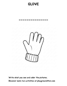 Coloring pages: The first words GLOVE pdf