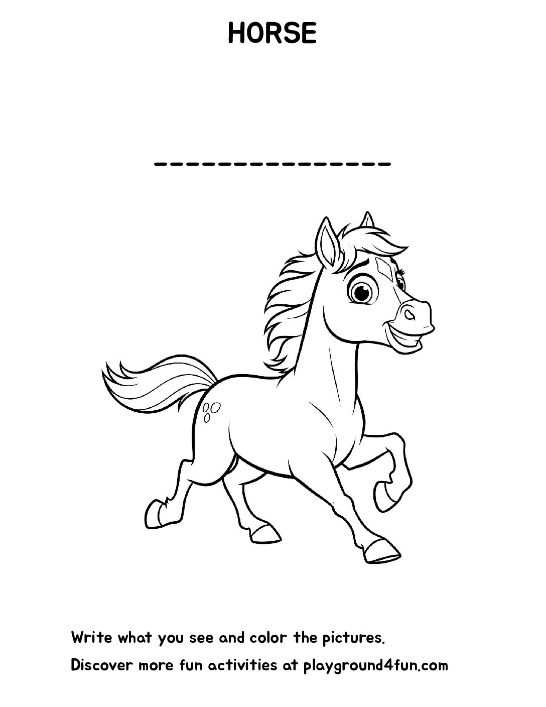 The first words – HORSE