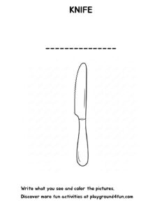 Coloring pages: The first words KNIFE pdf
