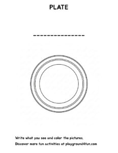 Coloring pages: The first words PLATE pdf