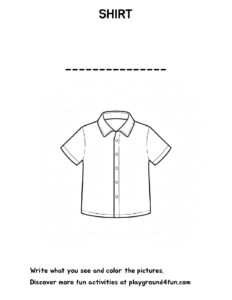 Coloring pages: The first words SHIRT pdf