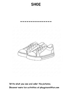 Coloring pages: The first words SHOE pdf