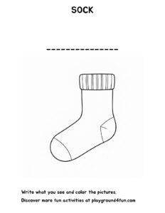 Coloring pages: The first words SOCK pdf