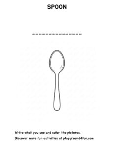 Coloring pages: The first words SPOON pdf