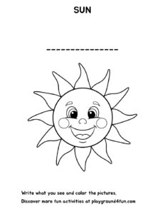 Coloring pages: The first words SUN pdf