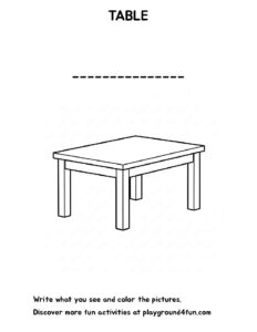 Coloring pages: The first words TABLE pdf