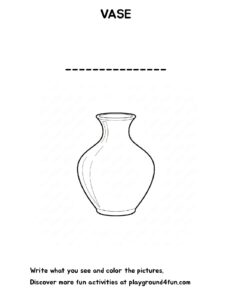 Coloring pages: The first words VASE pdf