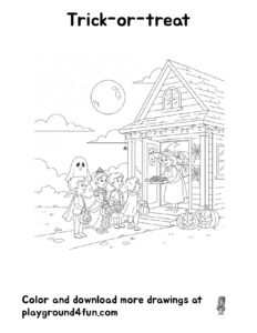 Coloring pages: Trick or treat pdf